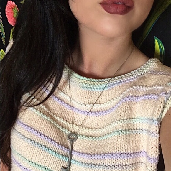 Vintage Tops - 🗝 3for25 VINTAGE / Pastel Knit Sweater Tank